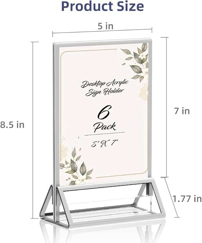 PPH-Sisy Clear Acrylic Sign Holder 5X7 - Image 2