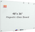 MaxGear Glass Whiteboard, Tempered Magnetic Dry Erase Board 48 x 36 Inch by MaxGear