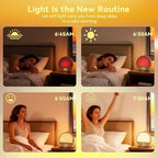 vivilumens sunrise alarm clock for bedroom, white noise, close-up detail