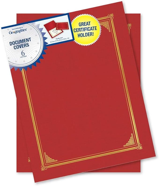 Geographics Classic Linen Red Certificate Holders by Geographics