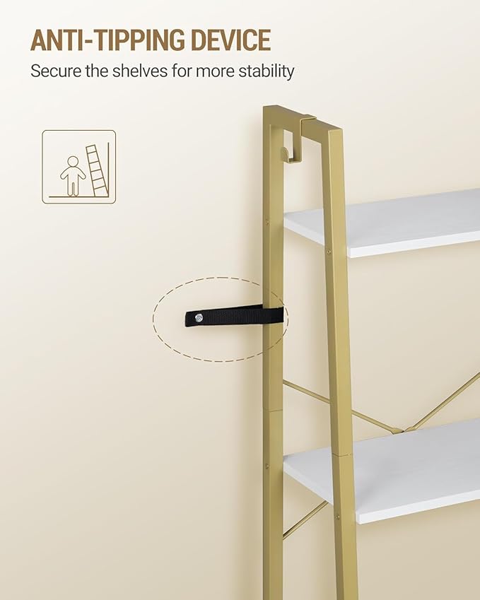 Hzuaneri Ladder Shelf, Bookshelf Bookcase, Freestanding Corner Storage Shelve - Image 5