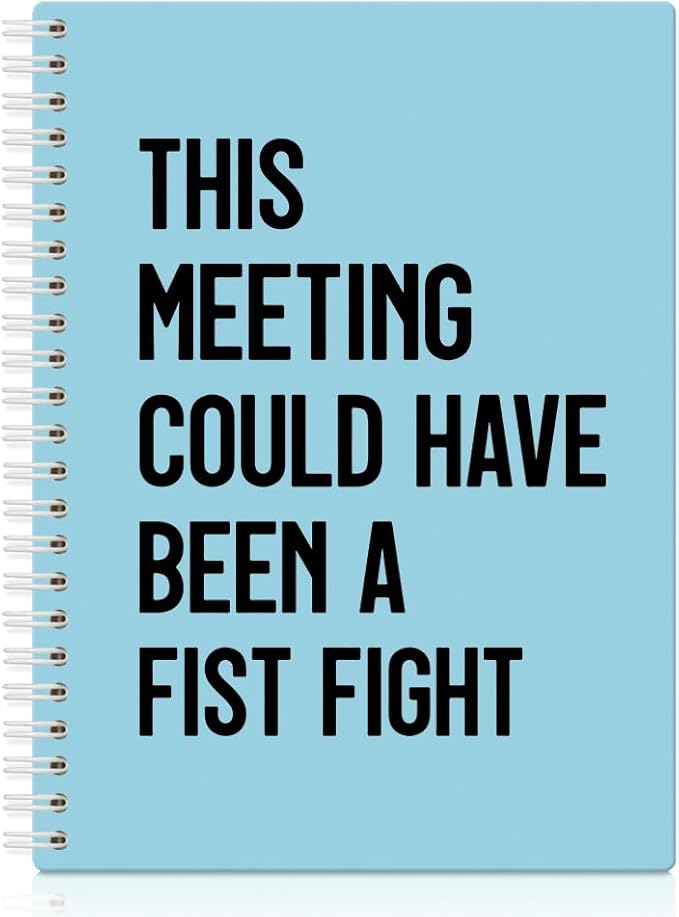 XQLZY This Meeting Could Have Been A Fist Fight Blue Spiral Notebook, Funny by XQLZY