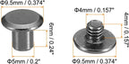 PATIKIL 50 Sets Chicago Screws, M5x6mm Chicago Screws Phillips Binding Post Screw Bolts Leather Rivets Fasteners Connectors Steel for Leather Belt Scrapbook Photo Albums, Black
