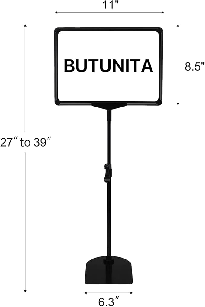 BUTUNITA Sign Holder Stand, 8.5x11 Inch Adjustable Tabletop Sign Holder Floor - Image 3