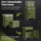 dreamade 5-drawer tool chest combo, rolling tool cabinet, side view