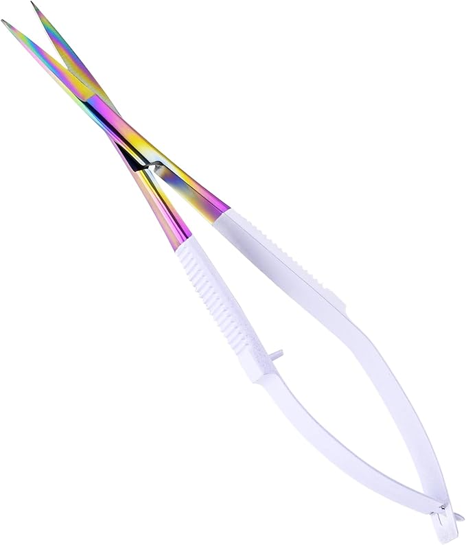 Cross Edge Spring Scissors 5 Inch straight Stainless-Steel Precision Eyebrow & - Image 2