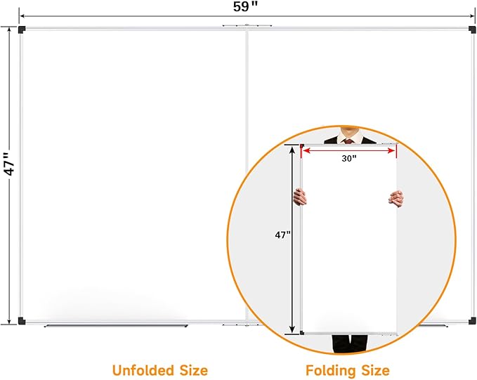 XBoard Dry Erase Board 60 x 48 Inch | Foldable Magnetic White Board - Image 3