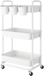 JIUYOTREE 3-Tier Plastic Rolling Storage Cart Utility Cart by JIUYOTREE