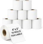 4" x 2" Direct Thermal Labels Roll, 10 Rolls, Compatible by Unknown
