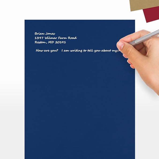 LUXPaper 8.5" x 11" Paper | Letter Size | Navy Blue | 80lb. Text | 50 Qty - Image 5