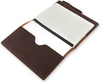 ROVA Full Grain Leather Notebook Journal Cover - Hand Crafted in the USA - Fits Moleskine XL (9.75" x 7.5") - Lay Flat Design with Pen Loop - Brown