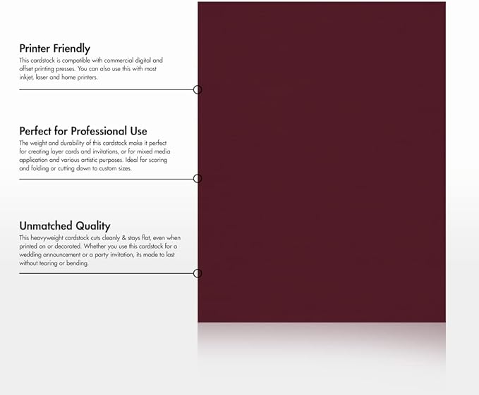 LUXPaper 8.5" x 11" Cardstock | Letter Size | Burgundy Linen | 100lb. Cover | 1 - Image 8