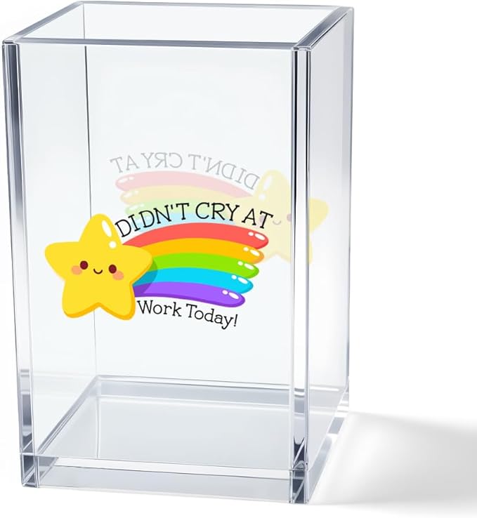 Vgrti Didn't Cry at Work Today Acrylic Cosmetic Pencil Pen Holder Cup, Funny by Unknown