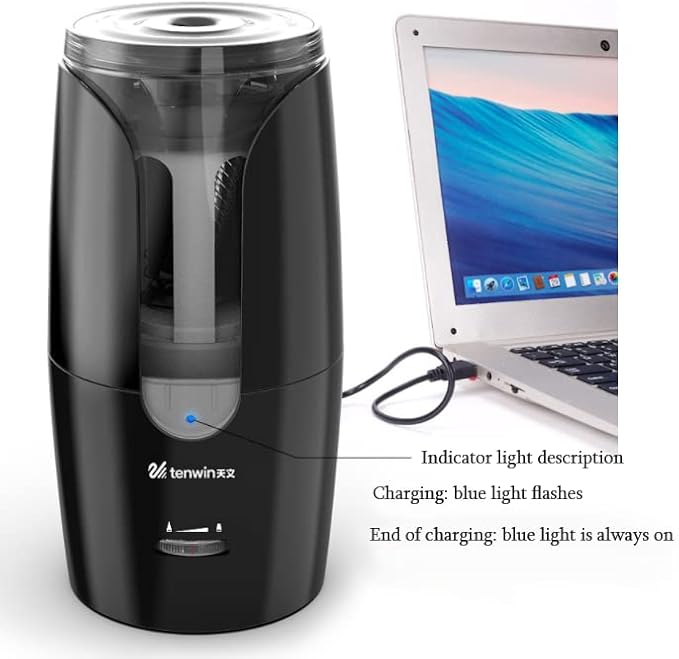 tenwin Chargeable Electric Pencil Sharpener, Heavy Duty Adjustable Art - Image 8