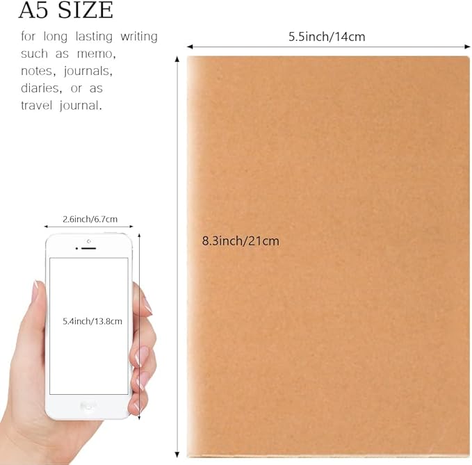 LIONSOUL 90 Pack A5 Blank Kraft Notebooks Bulk, Blank Paper Sketchbooks - Image 2