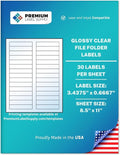 Premium Label Supply Glossy Clear File Folder Labels – 3.4375" x 0.6667" – by PremiumLabelSupply