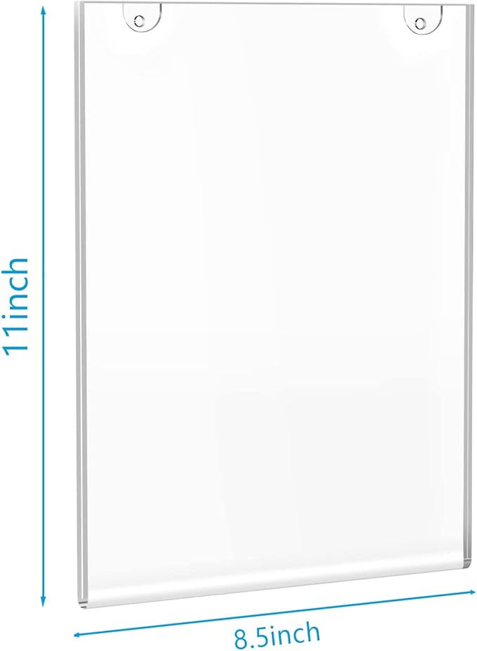 PecMuikee Acrylic Sign Holder 8.5x11, Wall Mount Acrylic Sign Holder and - Image 3