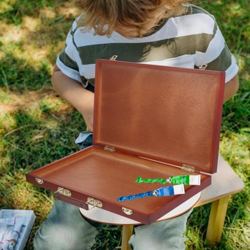 villcase wooden handheld painting box 14.56x9.05x1.77 inches – showing dimensions