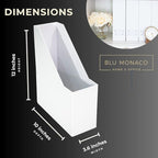 BLU MONACO Set of 6 Foldable White Magazine File Holders | Vertical Desk File - Image 7