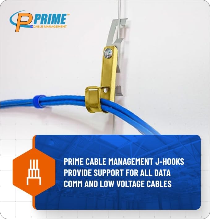 3/4" Heavy Duty Metal Batwing J-Hook Cable & Wire Support Hangers wi...