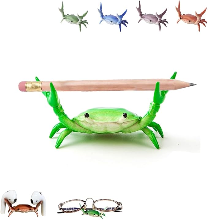 Crab Pen Holder for Desk, Cute Multifunctional Weightlifting Desk Crab Pencil by Unknown