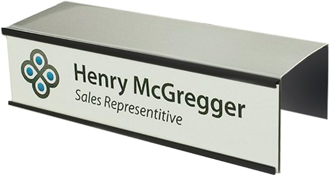 Quality Aluminum, Changeable Cubicle Nameplate Holder, Satin Silver Base by NapTags