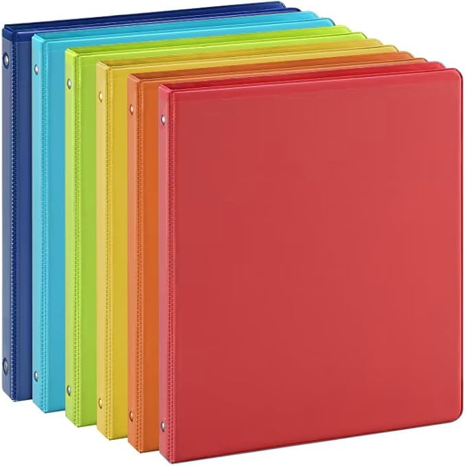 0.5-inch 3-Ring Binder with 2 Interior Pockets, 0.5'' Basic Binders Holds US by SuinOffice