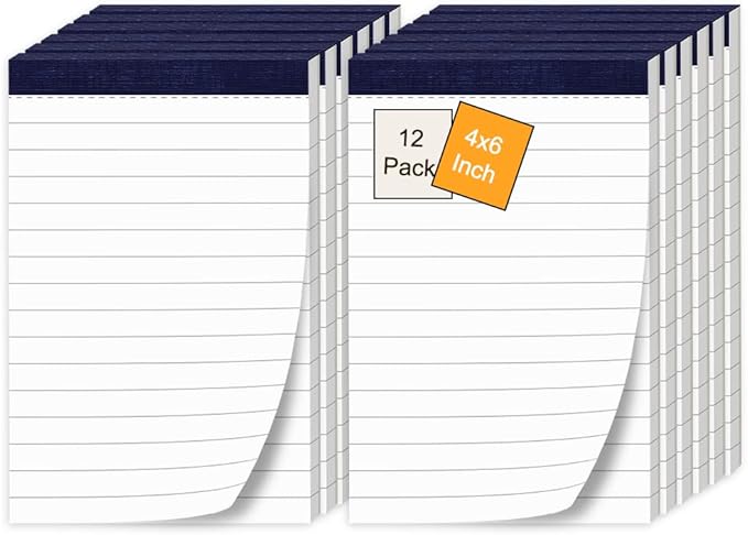 12 Pack Note Pads 4x6 Inch Small Lined Writing Memo Pads Refills Easy Tear no by notepads