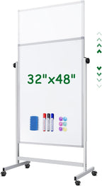 Rolling Whiteboard on Wheels, 32x48 Inches Double-Sided Magnetic Dry Erase Board - Image 7