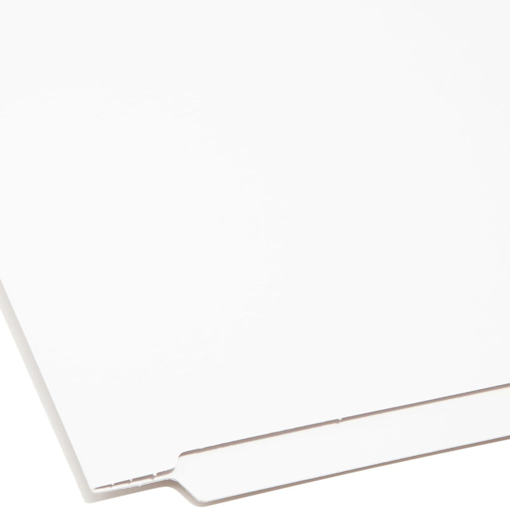 Smead Heavyweight End Tab Fastener File Folder, Shelf-Master® Reinforced Straight-Cut Tab, 2 Fasteners, Letter Size, White, 50 per Box (25840)