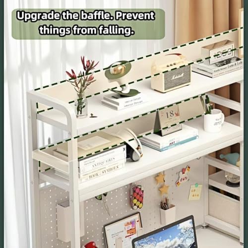 Desktop Bookshelf, pegboard Storage and Organization Rack, Dorm Desk Shelf, D...