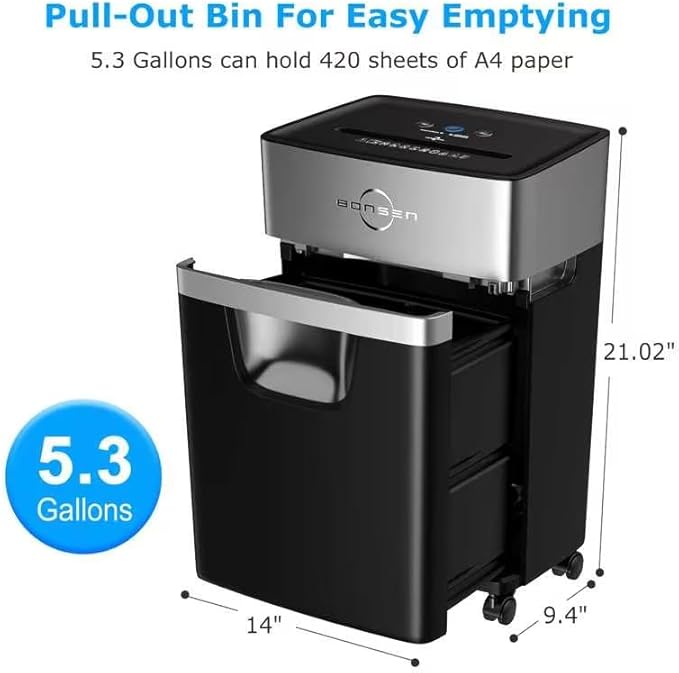 BONSEN 16-Sheet Heavy Duty Paper Shredder - Image 4