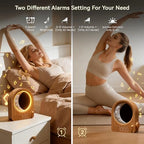blonbar dual alarm clock for heavy sleepers, dimmable, side view
