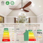 52" ceiling fans with lights and remote control shown in use