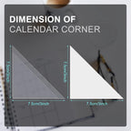 16 Packs Desk Calendar Corner Protectors Plastic Peel and Stick Calendar Corners Protectors with Double Sided Adhesive Tape for Keep Paper Flat and Avoid Book Pages Curling, Clear, 3 x 3 Inches