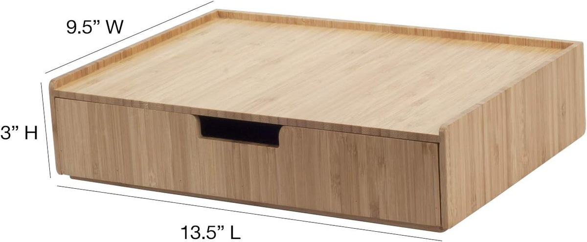 Mobilevision Large Bamboo Drawers (Set of 2) For Monitor Stand & Stackabl...