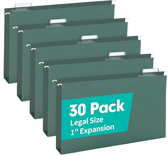 HERKKA Extra Capacity Hanging File Folders, 30 Pack Reinforced Legal Size by HERKKA