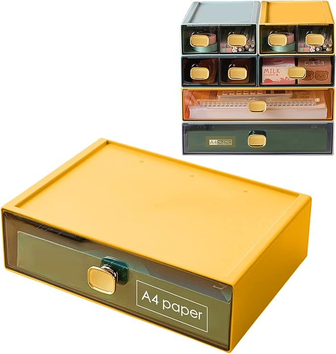 DETEIN Stackable Desk Drawer Organizer 13''x9''x3.3'' Desktop Paper Organizer by DETEIN