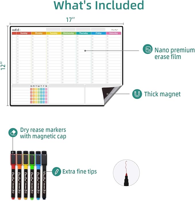 Magnetic Dry Erase Weekly Calendar - Image 2