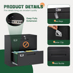 letaya 2 drawer file cabinet with lock,metal lateral on a desk or shelf