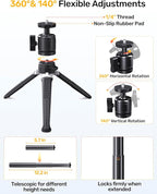 Webcam Tripod Stand for Desk, 3 Level Extendable Camera Tripod Mount for - Image 4