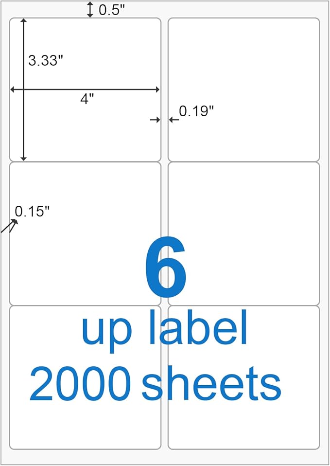 BESTEASY 3 1/3" x 4" Labels Shipping Labels by BESTEASYLABELPRINTER