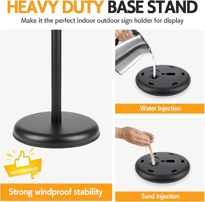 RedChili 2 Pack Sign Holder Stand 8.5x11 Inch, Adjustable Floor Standing Sign - Image 5