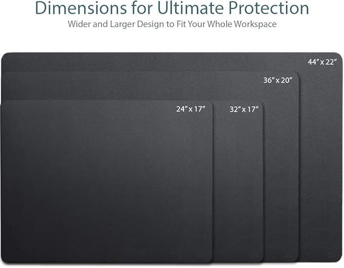 Leather Desk Pad 36" x 20", Vine Creations Office Desk Mat Waterproof Black - Image 2
