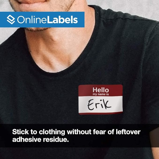 OnlineLabels 2-1/3" x 3-3/8" Printable Name Tags – Permanent Adhesive, & - Image 7