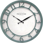 Presentime & Co 13" Farmhouse Series Wall Clock, Shiplap Style, Silent No by Presentime