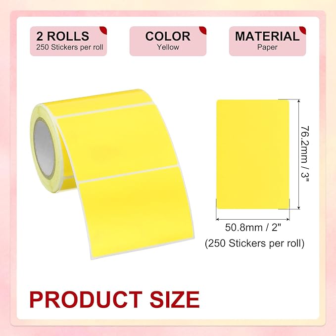 PATIKIL 2 x 3 Inch Rectangle Inventory Color Coding Labels 2 Roll, Square - Image 2