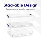 Superio Storage Bins with Lids, Stackable Totes, BPA Free, Odor Free, Organizer - Image 3