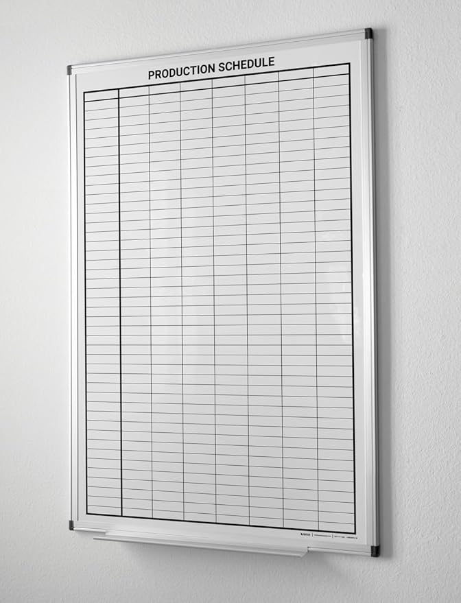 Production Schedule Portrait Whiteboard 48" x 36" by CreativeSafetySupply