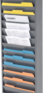 Global Industrial Steel Medical Chart Hanging Wall File Holder, 20 Pockets - Image 3